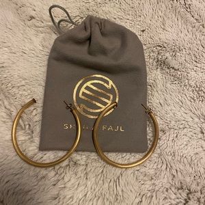 SHELIA FAJL LARGE TUBULAR HOOP EARRINGS